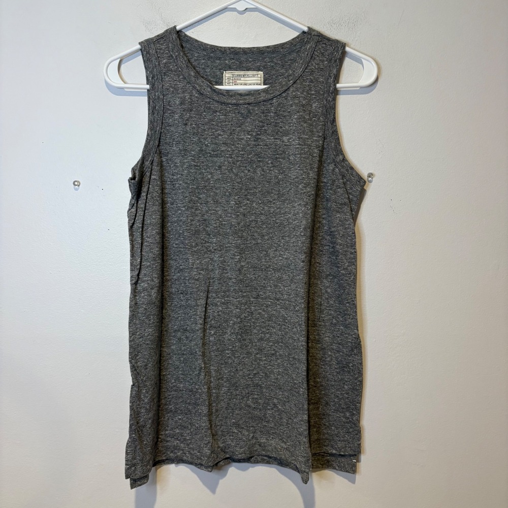 CURRENT ELLIOTT‎ Women Gray Heathered Tank Top Sleeveless Side Slit Size 2